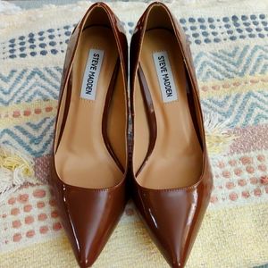 Steeve Madden Daisie Pumps Carmel Patent Leather Size 8